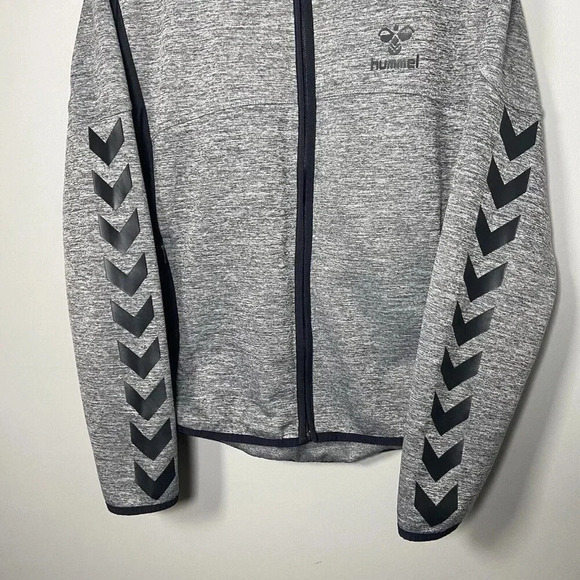Hummel Mens Classic BEE PHI Gray Grey Black Jacket Track Top Size L Large Zip - Picture 8 of 13
